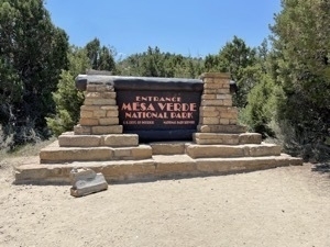 Sign at entrance to Mesa Verde National Park