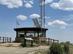 Fire lookout tower atop Park Point in Mesa Verde National Park near Mancos Colorado.